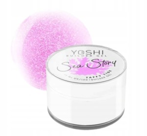 Yoshi Builder Gel Sea Story Taffy Tide Żel budujący samopoziomujący do paznokci pastelowo różowy z nutą lawendy z drobinkami bez TPO 15ml
