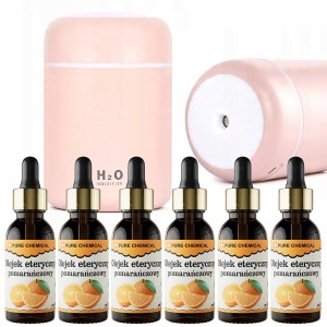 Zestaw do aromaterapii 6x Olejek eteryczny Pure Chemical pomarańczowy 30ml + dyfuzor