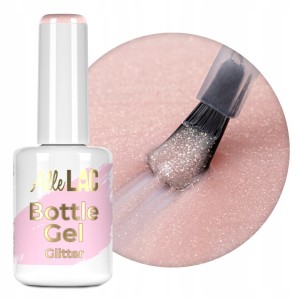 AlleLac Bottle Gel Nude Glimmer Żel do przedłużania paznokci z pędzelkiem w butelce 15g