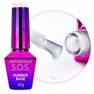 Molly Nails Rubber Base S.O.S. Antidotum Milky Way Elastyczna baza kauczukowa do paznokci i ozdób 10g