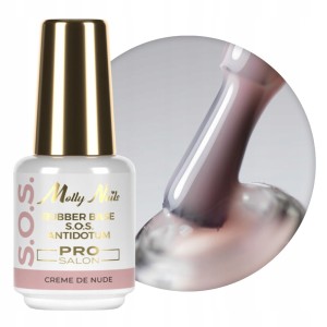 Molly Nails Pro Salon Rubber Base S.O.S. Antidotum Creme de Nude Elastyczna baza kauczukowa do paznokci i ozdób 15g