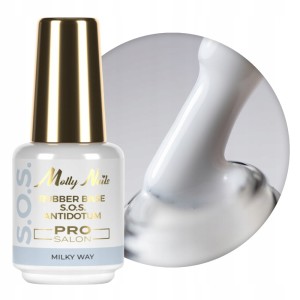 Molly Nails Pro Salon Rubber Base S.O.S. Antidotum Milky Way Elastyczna baza kauczukowa do paznokci i ozdób 15g