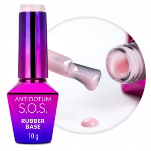 Molly Nails Rubber Base S.O.S. Antidotum Sparkling Mousse Elastyczna baza kauczukowa do paznokci i ozdób 10g