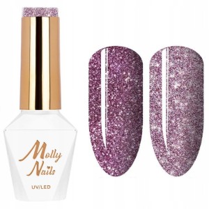 Molly Nails Flashing Lights Nr 561 Prestige HEMA/Di-HEMA Free Brokatowy lakier hybrydowy LED/UV Gel Polish 8g