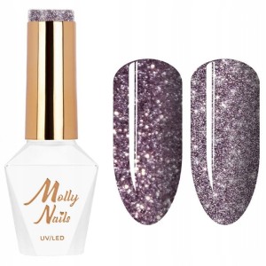 Molly Nails Flashing Lights Nr 563 Fabulous HEMA/Di-HEMA Free Brokatowy lakier hybrydowy LED/UV Gel Polish 8g