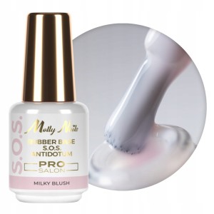 Molly Nails Pro Salon Rubber Base S.O.S. Antidotum Milky Blush Elastyczna baza kauczukowa do paznokci i ozdób 15g