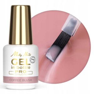 Molly Nails Pro Salon Gel in bottle Coffee Blush Żel budujący do paznokci w butelce z pędzelkiem HEMA/Di-HEMA Free 15g