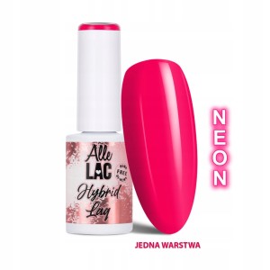 AlleLac Hybrid Lag Gel Polish Pinks Neon Jam Różowy neonowy lakier hybrydowy do paznokci HEMA/Di-HEMA Free 6g