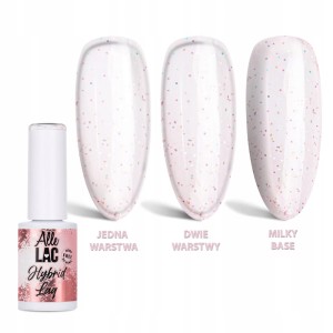 AlleLac Hybrid Lag Gel Polish Pinks Peachy Glitter Różowy brokatowy lakier hybrydowy do paznokci HEMA/Di-HEMA Free 6g
