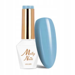 Molly Nails Blue Sky Nr 110 Baby Blue Gel Polish HEMA/Di-HEMA Free Niebieski lakier hybrydowy LED/UV 8g