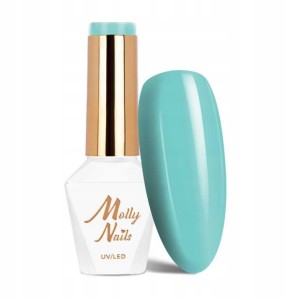 Molly Nails Blue Sky Nr 111 Ocean Blue Gel Polish HEMA/Di-HEMA Free Zielony lakier hybrydowy LED/UV 8g
