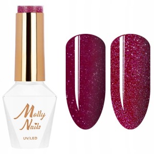 Molly Nails Duo Flashing Lights Nr 606 Love Game HEMA/Di-HEMA Free Brokatowy lakier hybrydowy LED/UV Gel Polish 8g