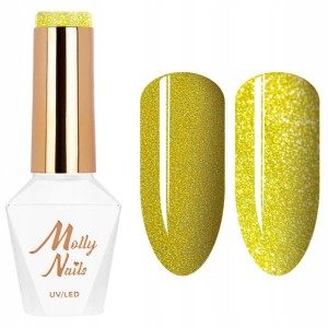 Molly Nails Flashing Lights Neon Nr 640 Endless Sun HEMA/Di-HEMA Free Brokatowy lakier hybrydowy LED/UV Gel Polish 8g