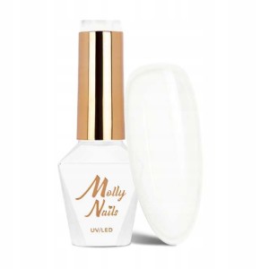 Molly Nails French Manicure Nr 130 Cream Brulee Gel Polish HEMA/Di-HEMA Free Biały lakier hybrydowy LED/UV 8g