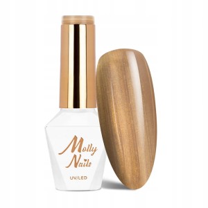 Molly Nails Story Time Nr 620 Golden Gift Gel Polish HEMA/Di-HEMA Free Złoty lakier hybrydowy LED/UV 8g