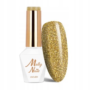 Molly Nails Story Time Nr 621 Secret Sights Gel Polish HEMA/Di-HEMA Free Złoty lakier hybrydowy LED/UV 8g