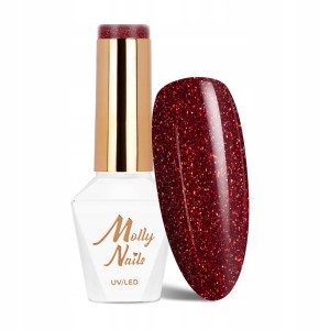 Molly Nails Story Time Nr 624 Bright Side Gel Polish HEMA/Di-HEMA Free Czerwony lakier hybrydowy LED/UV 8g