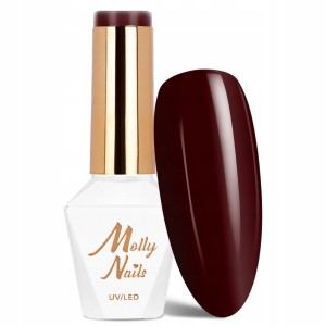 Molly Nails Elite Women 41 Burgundy Gel Polish HEMA/Di-HEMA Free Czerwony lakier hybrydowy LED/UV 8g