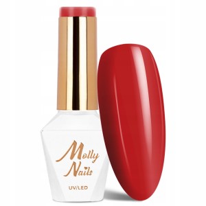 Molly Nails Elite Women 43 Brick Red Gel Polish HEMA/Di-HEMA Free Czerwony lakier hybrydowy LED/UV 8g