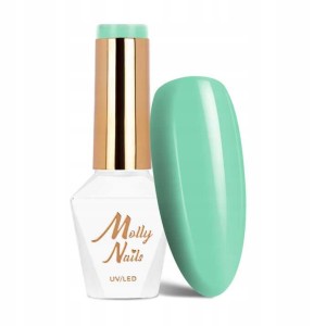 Molly Nails Green Party 82 Total Mint Gel Polish HEMA/Di-HEMA Free Zielony lakier hybrydowy LED/UV 8g