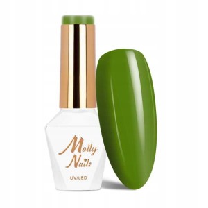 Molly Nails Green Party 85 Green Olive Gel Polish HEMA/Di-HEMA Free Zielony lakier hybrydowy LED/UV 8g