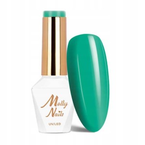 Molly Nails Green Party 86 Green Ocean Gel Polish HEMA/Di-HEMA Free Zielony lakier hybrydowy LED/UV 8g