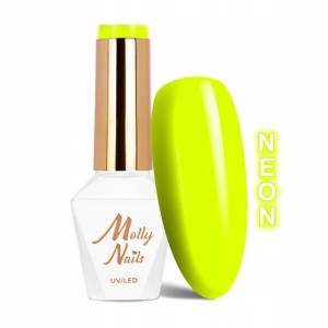 Molly Nails Neons 70 Lemon Gel Polish HEMA/Di-HEMA Free Zielony neonowy lakier hybrydowy LED/UV 8g