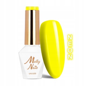 Molly Nails Neons 71 Yellow Light Gel Polish HEMA/Di-HEMA Free Żółty neonowy lakier hybrydowy LED/UV 8g