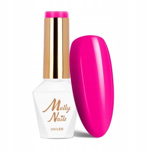 Molly Nails Power Flower 723 Pink Tulip Gel Polish HEMA/Di-HEMA Free Różowy lakier hybrydowy LED/UV 8g