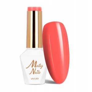 Molly Nails Yoghurt 128 Sour Cream Gel Polish HEMA/Di-HEMA Free Pomarańczowy lakier hybrydowy LED/UV 8g