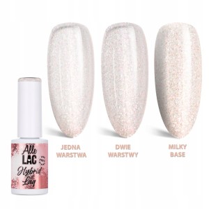 AlleLac Hybrid Lag Gel Polish Nudes Light Glitter Beżowy brokatowy lakier hybrydowy do paznokci HEMA/Di-HEMA Free 6g