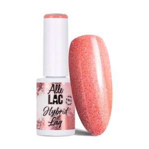 AlleLac Hybrid Lag Gel Polish Oranges Flash Glitter Light Orange Pomarańczowy neonowy brokatowy lakier hybrydowy do paznokci HEMA/Di-HEMA Free 6g