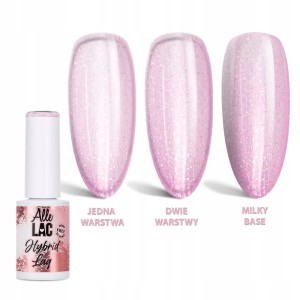 AlleLac Hybrid Lag Gel Polish Pinks Blush Glitter Różowy brokatowy lakier hybrydowy do paznokci HEMA/Di-HEMA Free 6g