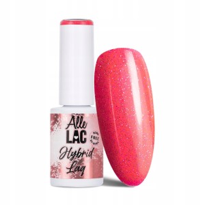 AlleLac Hybrid Lag Gel Polish Pinks Flash Glitter Pink Różowy neonowy brokatowy lakier hybrydowy do paznokci HEMA/Di-HEMA Free 6g