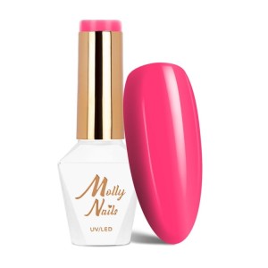 Molly Nails Power Flower 722 Pink Gerbera Gel Polish HEMA/Di-HEMA Free Różowy lakier hybrydowy LED/UV 8g