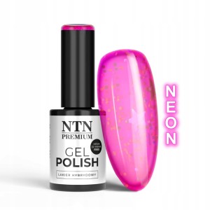 NTN Premium Impression 255 Różowy neonowy lakier hybrydowy z drobinkami HEMA/Di-HEMA Free LED/UV Gel Polish 5g