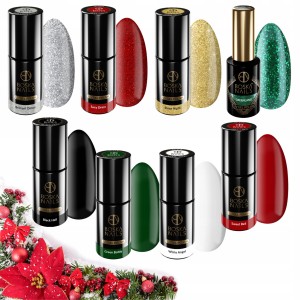 Boska Nails Świąteczny zestaw do paznokci hybrydowych lakiery 8 sztuk