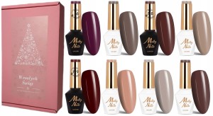 Molly Nails Autumn Elegance Świąteczny zestaw do paznokci hybrydowych lakiery 8 sztuk + słodkości gratis