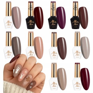 Molly Nails Fall & Holiday Świąteczny zestaw do paznokci hybrydowych lakiery 10 sztuk