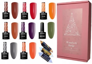 Sunone Świąteczny zestaw do paznokci hybrydowych lakiery 8 sztuk + słodkości gratis
