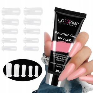 La’kier Zestaw do przedłużania paznokci - akrylożel 30g Peony + formy Classic 100 sztuk
