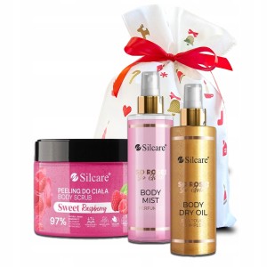 Silcare Świąteczny zestaw prezentowy do pielęgnacji ciała - peeling + mgiełka + olejek do ciała – na prezent