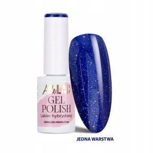 AlleLac Gel Polish Blues Flash Glitter Blue BL6 Midnight Glitter Niebieski brokatowy lakier hybrydowy do paznokci HEMA/Di-HEMA Free 6g