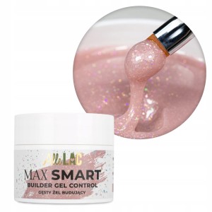 AlleLac Max Smart Builder Gel Control Glitter Nude Beżowy żel budujący gęsty z brokatem 45g