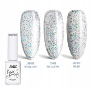AlleLac Rosie Beauty Gel Polish Glow Srebrny lakier hybrydowy z brokatem LED/UV HEMA/Di-HEMA Free 6g