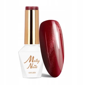 Molly Nails Cat Eye Reds 231 Red Czerwony magnetyczny lakier hybrydowy z efektem kociego oka Gel Polish LED/UV HEMA/Di-HEMA Free 8g