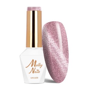 Molly Nails Cat Eye Womanity Nr 441 Lipstick Gel Polish LED/UV HEMA/Di-HEMA Free Różowy magnetyczny lakier hybrydowy z efektem kociego oka 8g