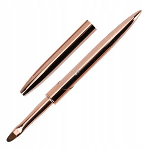 Pędzelek do żelu i akrylożelu owalny rose gold rozmiar 6 ze skuwką