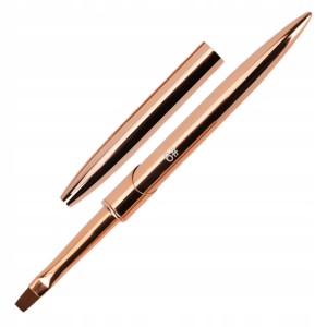 Pędzelek do żelu kwadratowy metalowy rose gold rozmiar 6 ze skuwką
