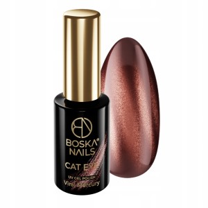 Boska Nails Cat Eye Viral 498 Mercury Pomarańczowy lakier hybrydowy z efektem kociego oka 6ml